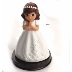 Figura tarta comunión niña vestido romántico