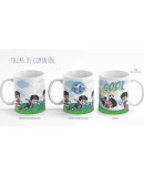 Taza niño futbolista c/caja de regalo