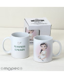 Taza cerámica Comunión niña romántica en caja regalo