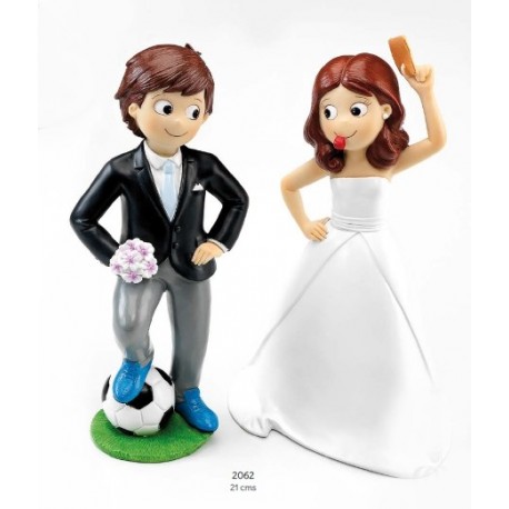 Figura Boda Novios Tarta Decorada Y Personalizada Con Nombres Y Fecha Para  Pastel Muñecos Graciosos Fútbol Originales Divertidas Graciosas |  