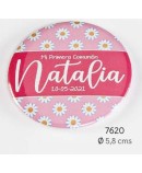 Chapa alfiler margaritas personalizada