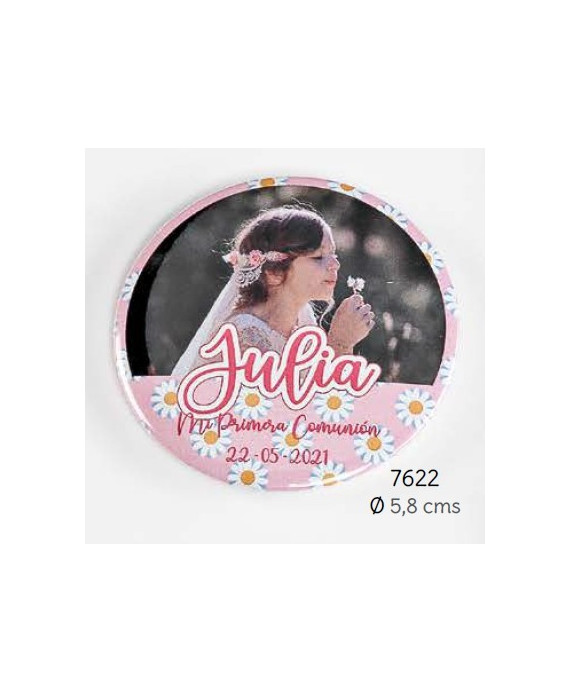 Chapa abrebotellas-imán foto niña comunión personalizada