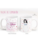 Taza niña comunión corazones c/caja de regalo