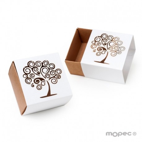 Caja papel cuadrada árbol de la vida