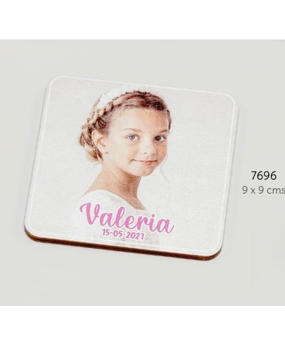 Foto madera con imán com. niña personalizado