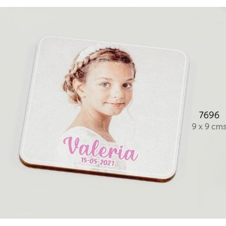 Foto madera con imán com. niña personalizado