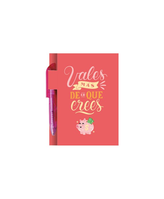 Mini libreta con bolígrafo frases en bolsita