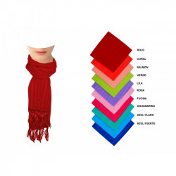 Foulard de rayas con flecos 165x35 cm