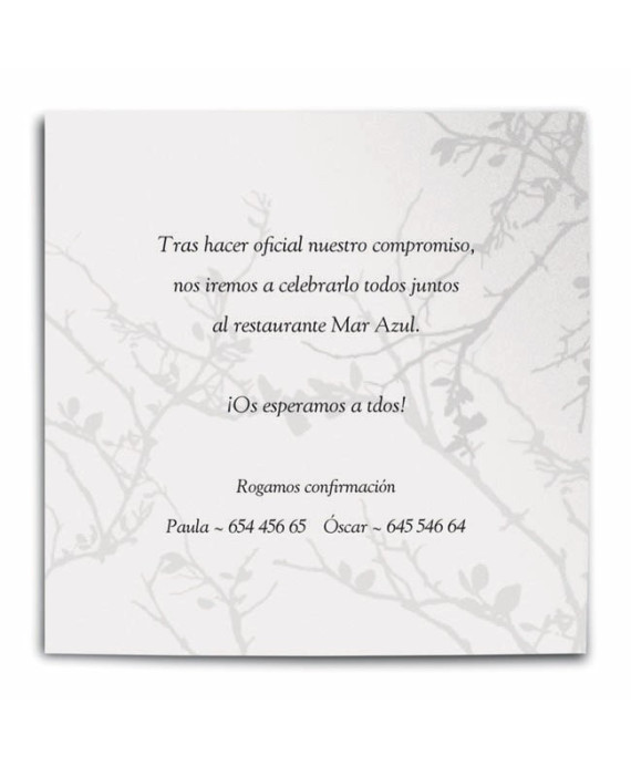 Invitación de boda Poema