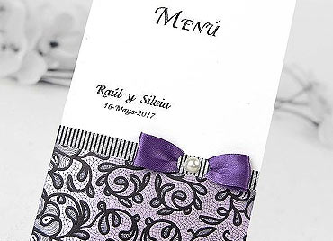 Tarjetas Menu para Bodas